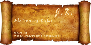 Jánossy Kata névjegykártya